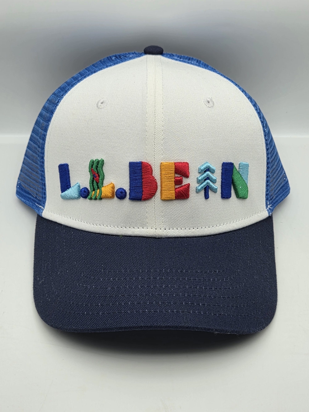 NWT LL Bean Trucker Hat Motif Uni One Size Fits All Cap Mesh 3D Puff Embroidery